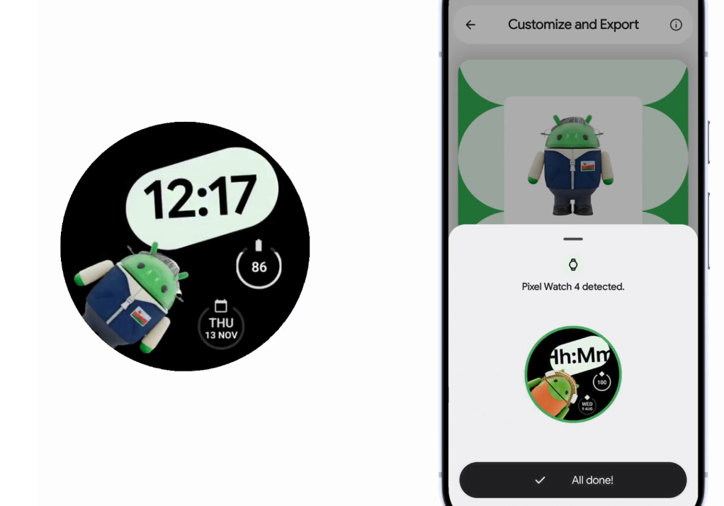 Androidify-sovelluksen avulla voi nyt suunnitella henkilökohtaisia kellotauluja Wear OS -kelloille.0