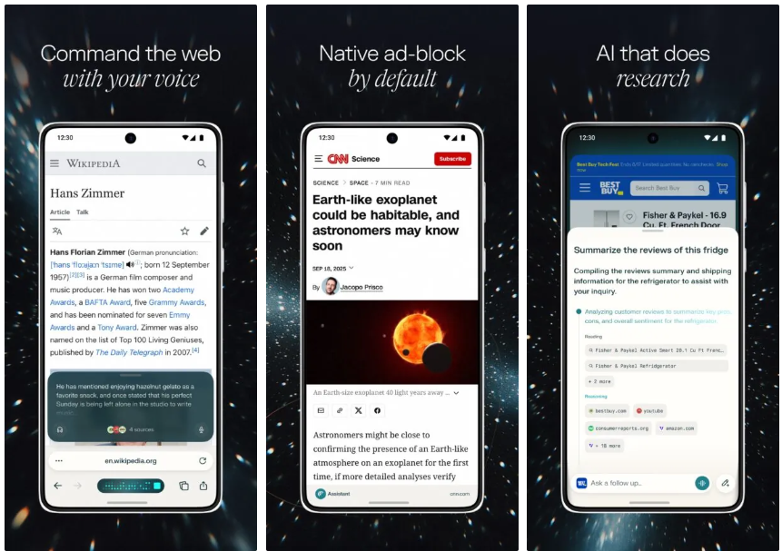 Tekoälyyritys Perplexity julkaisi Comet-selaimen Android-laitteille. 2 Tekoälyyritys Perplexity julkaisi Comet-selaimen Android-laitteille.1