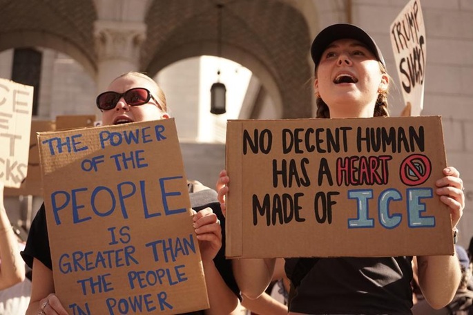 Los Angelesin opiskelijat osallistuvat mielenosoituksiin ICE:tä vastaan. 1