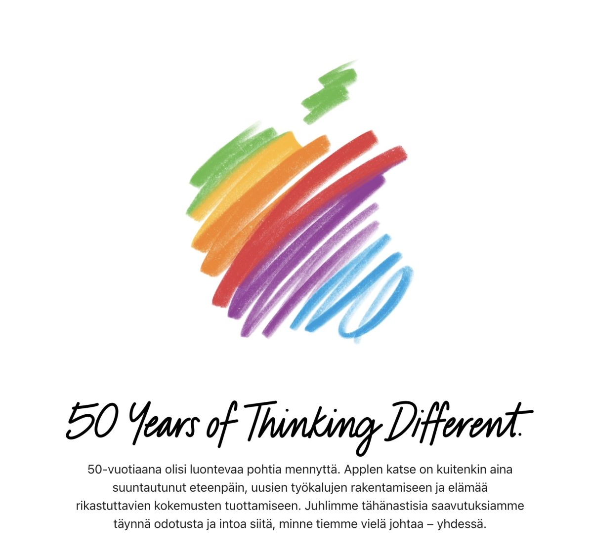 Apple juhlii tänään 50-vuotista taivaltaan – verkkosivuilla erityinen animaatio juhlan kunniaksi0