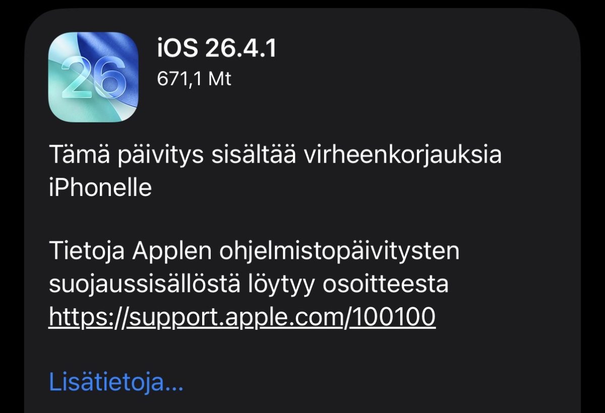 Apple julkaisi iOS- ja iPadOS-version 26.4.1 – korjasi iCloud-synkronointiongelman0