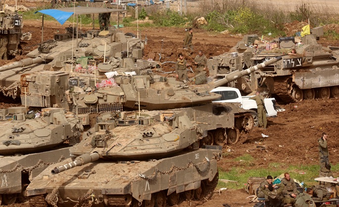 Israelin julkaisema kartta "puskurivyöhykkeestä" ulottuu Etelä-Libanonin alueelle. 1