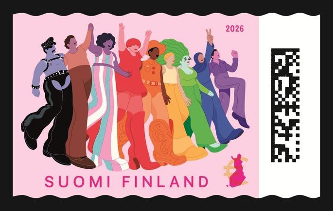 Posti julkaisee Pride-postimerkin tasa-arvon ja ihmisoikeuksien kunniaksi. 1