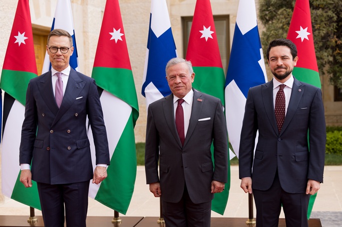 Stubb ja Abdullah II keskustelevat kahdenvälisistä suhteista sekä Lähi-idän tilanteesta. 1