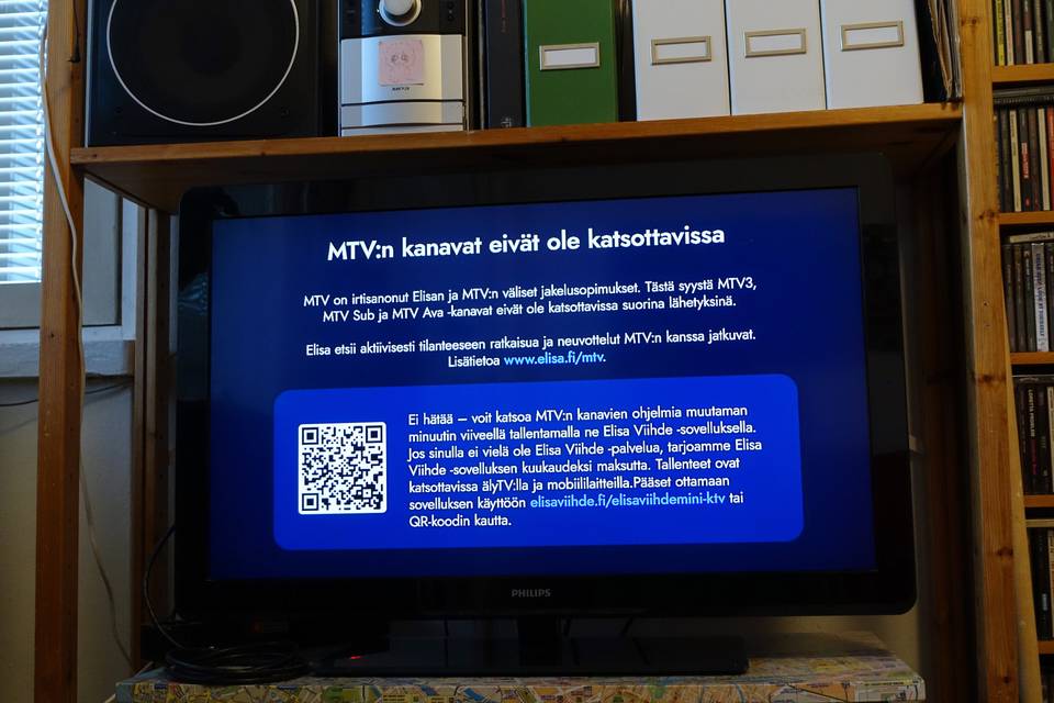 Elisan ja MTV:n välinen erimielisyys jatkuu – ministeri toivoo osapuolten saavuttavan sovun ennen jääkiekon MM-turnausta. 1