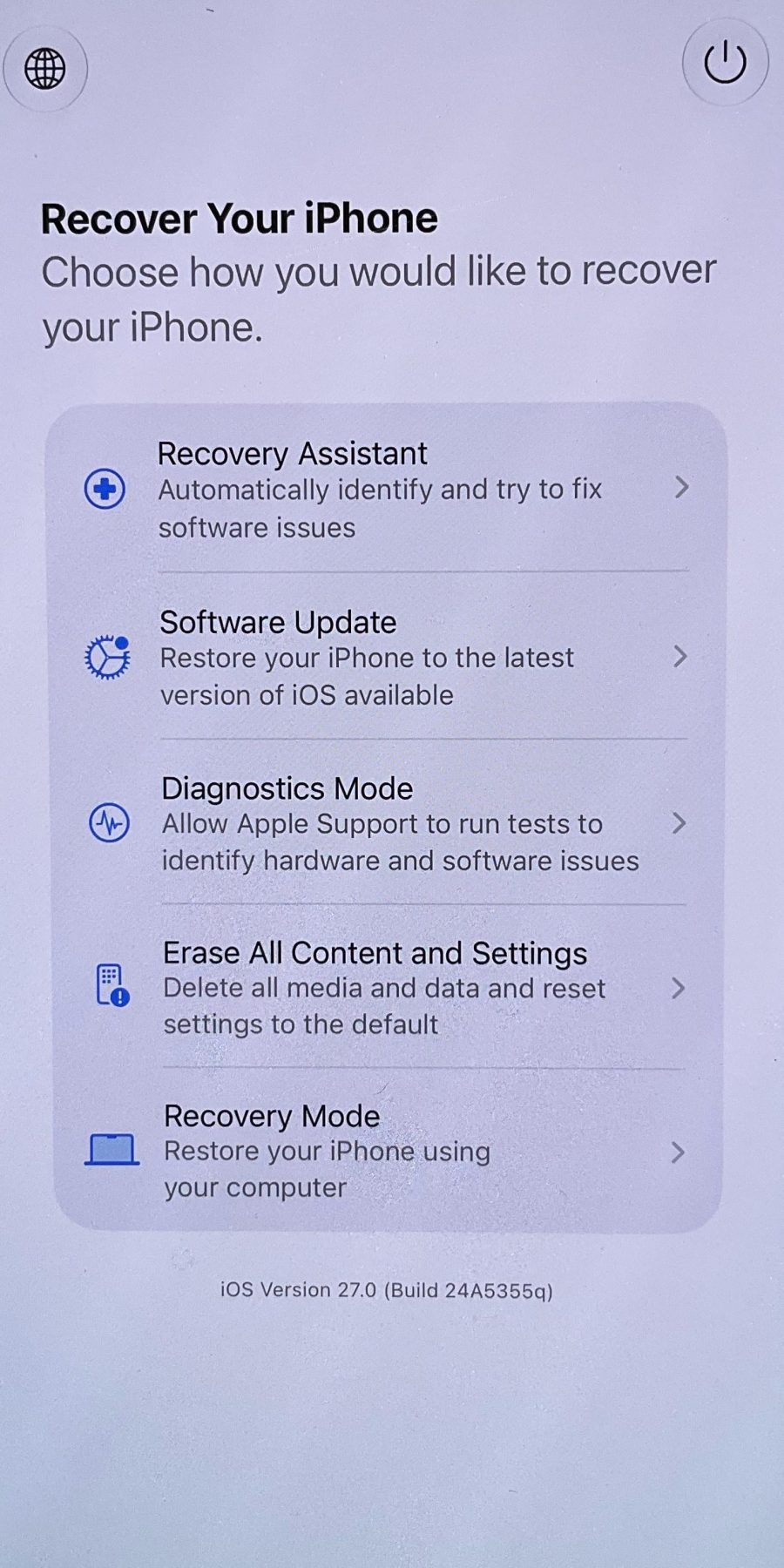 iOS 27 esittelee iPhoneen uuden palautusnäkymän – mahdollistaa ohjelmisto-ongelmien ratkaisemisen ilman tietokonetta. 1 iOS 27 esittelee iPhoneen uuden palautusnäkymän – mahdollistaa ohjelmisto-ongelmien ratkaisemisen ilman tietokonetta.0