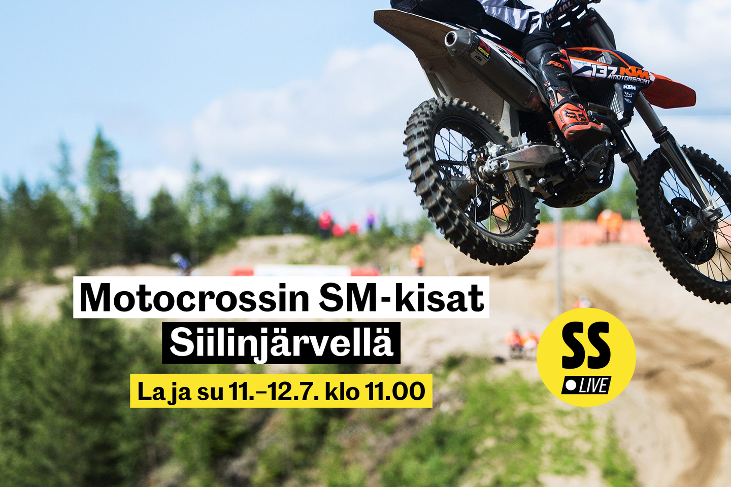 Seuraa Motocrossin SM-kilpailujen sunnuntain tapahtumia suorana lähetyksenä tästä. 1