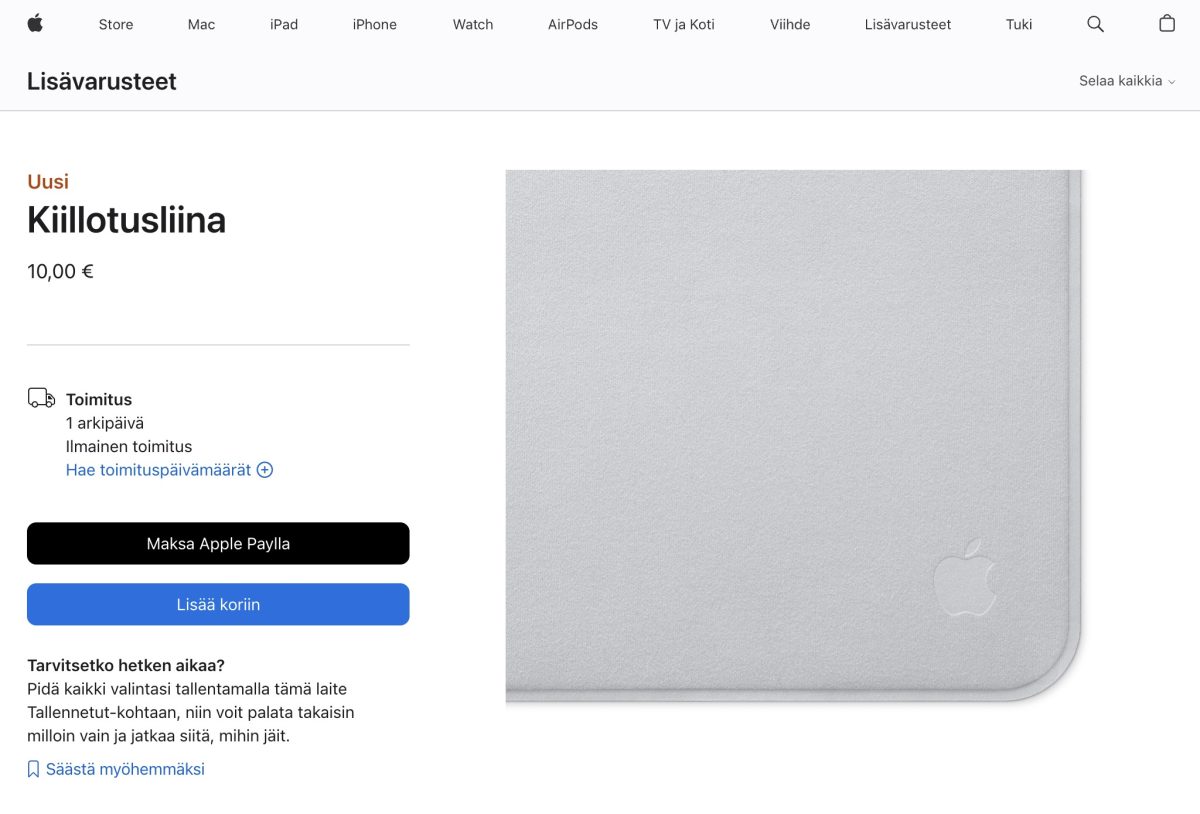 Apple julkaisi uuden kiillotusliinan – selvästi edullisempi kuin aikaisempi malli0