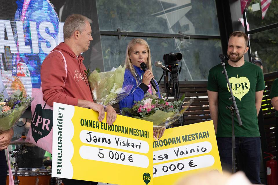 Lappeenranta myönsi 20 000 euroa Euroopan mestari Vainiolle Lappeenranta myönsi 20 000 euroa Euroopan mestari Vainiolle 1