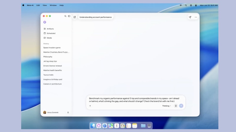 Meta julkaisi Meta AI -sovelluksen Mac-tietokoneille.0