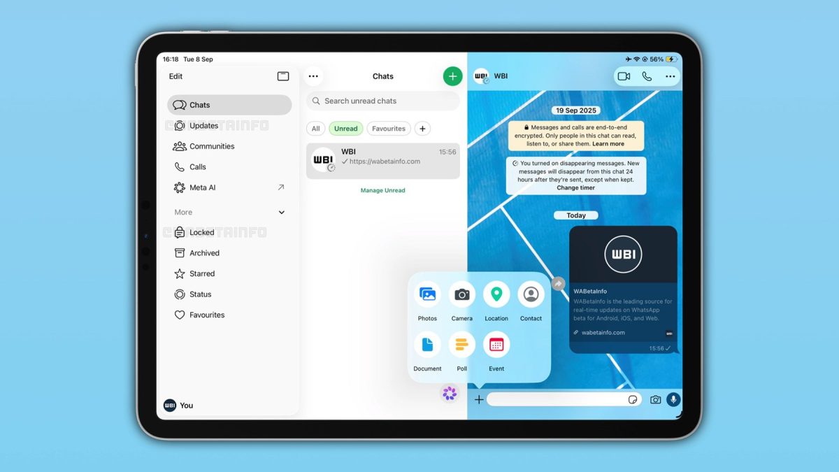 WhatsAppin iPad-sovellukseen tulossa merkittävä uudistus 1 WhatsAppin iPad-sovellukseen tulossa merkittävä uudistus0